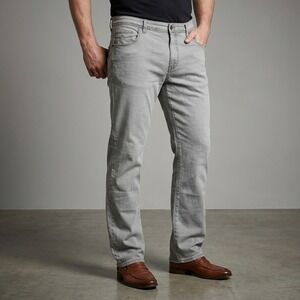 Alberto Stone Surprise Modern Fit Gray Pants Mens 38x36 Stretch Cotton 8197 1310